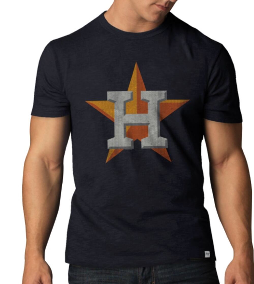 47 BRAND Mens Houston Astros Grit Scrum T Shirt Small Navy Blue Short Sleeve NWT